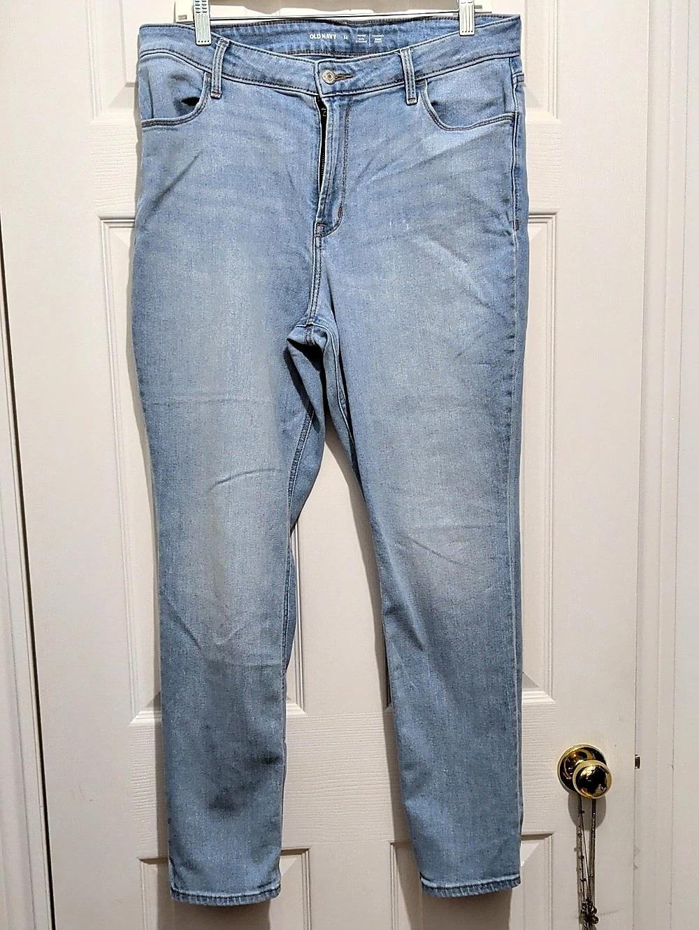 Old Navy High-Waisted Wow Straight Jeans Blue Waist 14